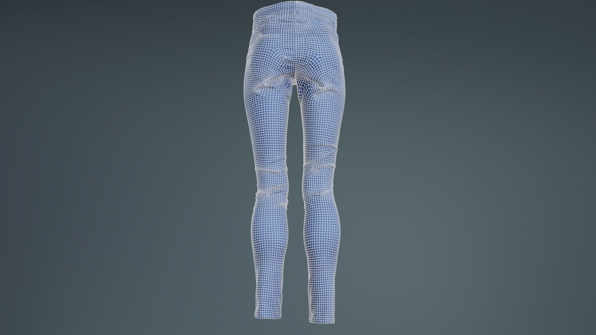 Blue Zipper Pants Trousers Low-poly 3D model_10