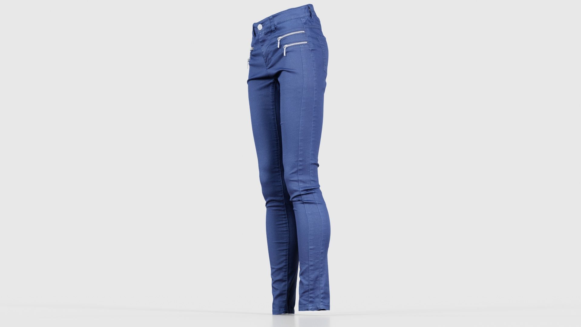 Blue Zipper Pants Trousers Low-poly 3D model_25