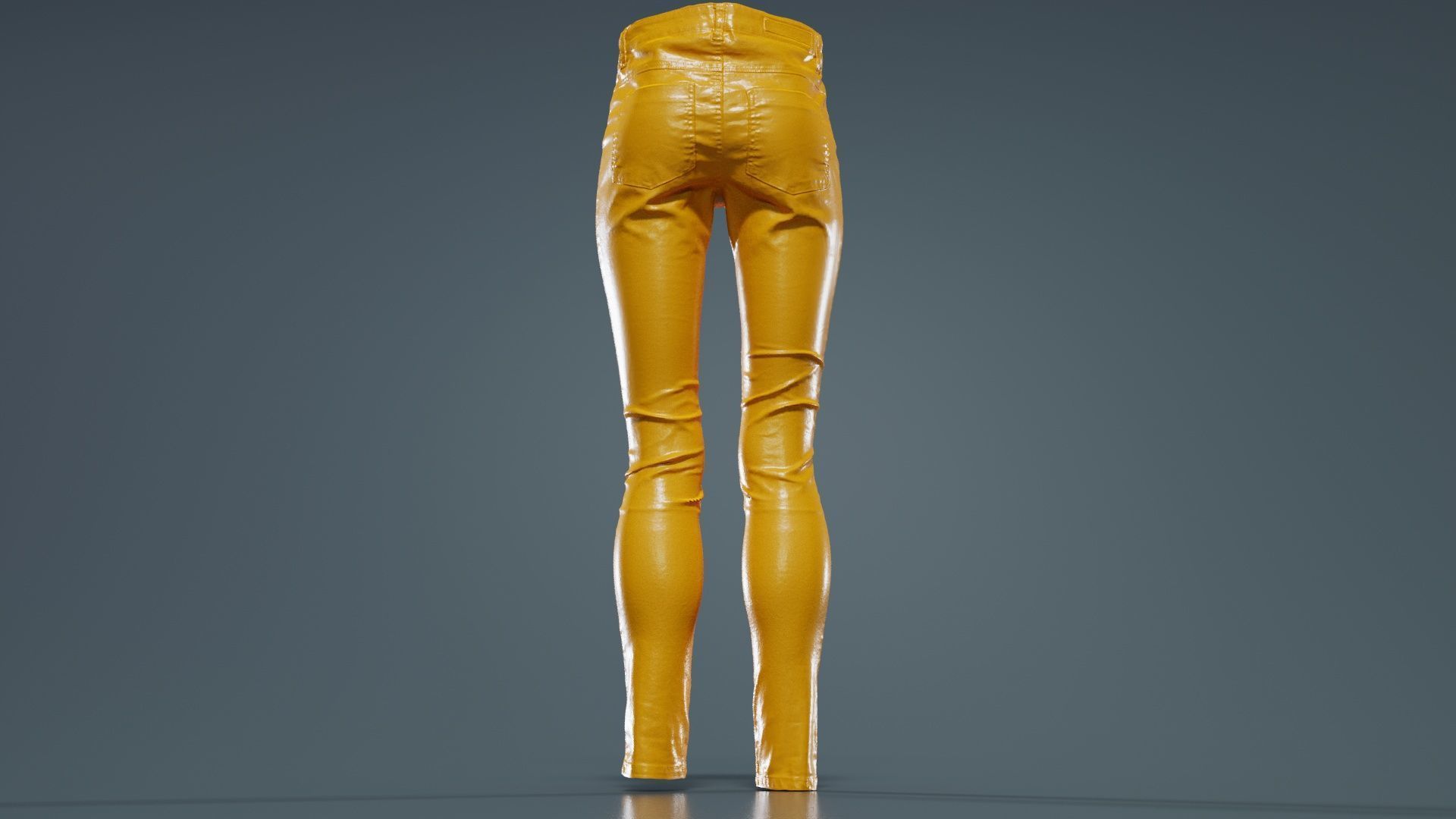 Blue Zipper Pants Trousers Low-poly 3D model_13