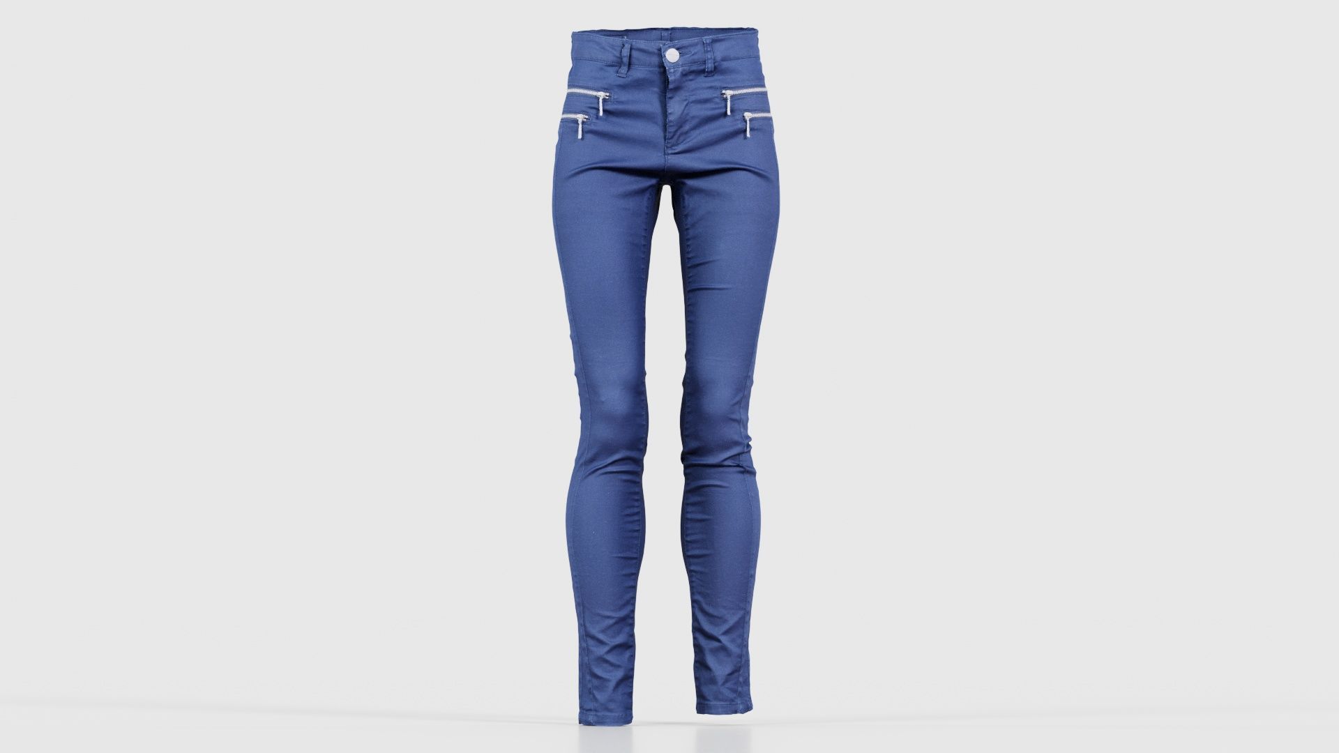 Blue Zipper Pants Trousers Low-poly 3D model_15