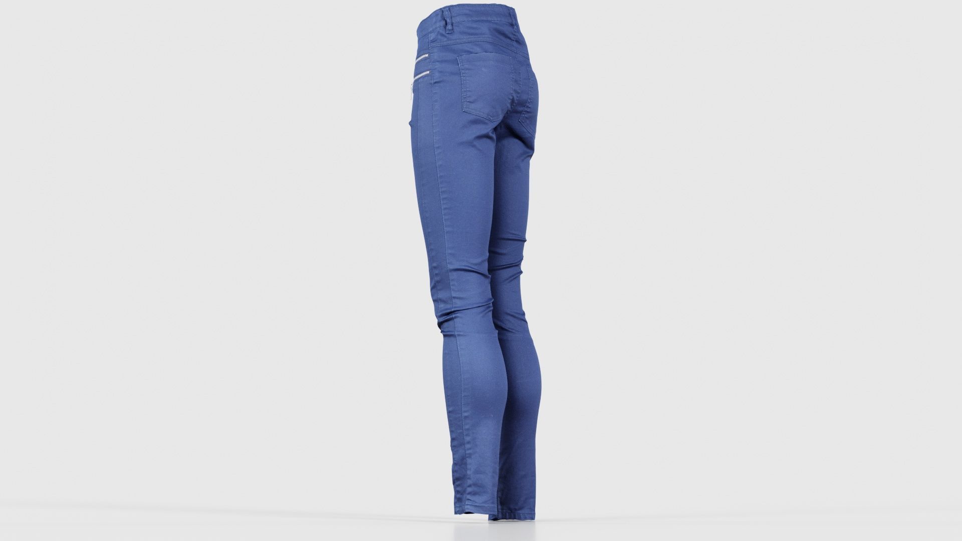 Blue Zipper Pants Trousers Low-poly 3D model_23