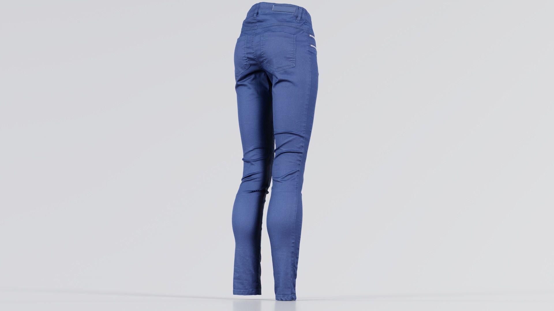 Blue Zipper Pants Trousers Low-poly 3D model_2