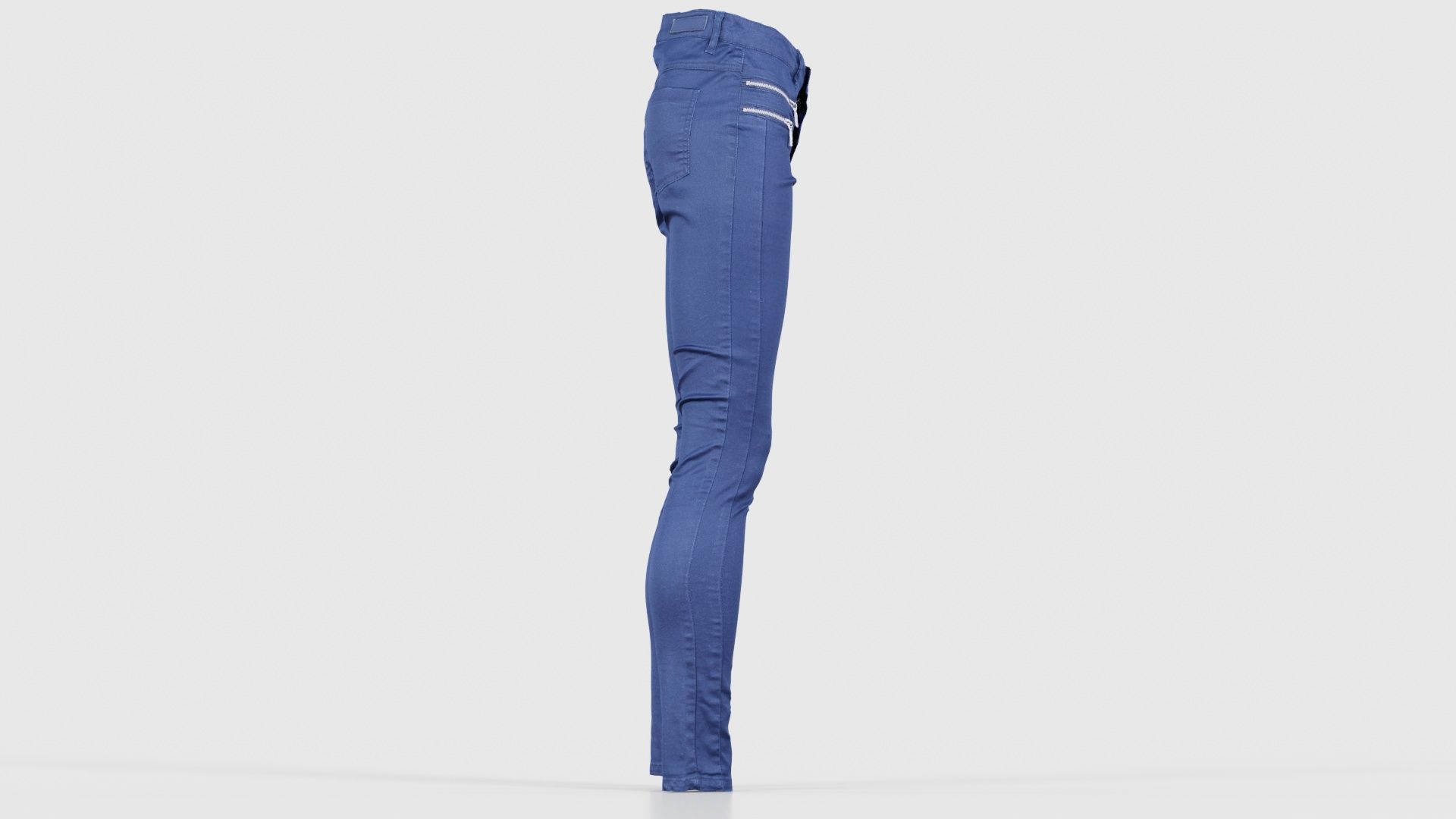 Blue Zipper Pants Trousers Low-poly 3D model_18