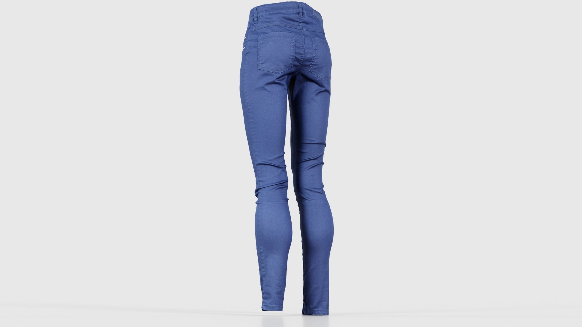 Blue Zipper Pants Trousers Low-poly 3D model_22
