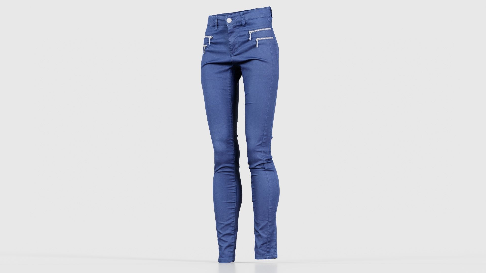 Blue Zipper Pants Trousers Low-poly 3D model_26