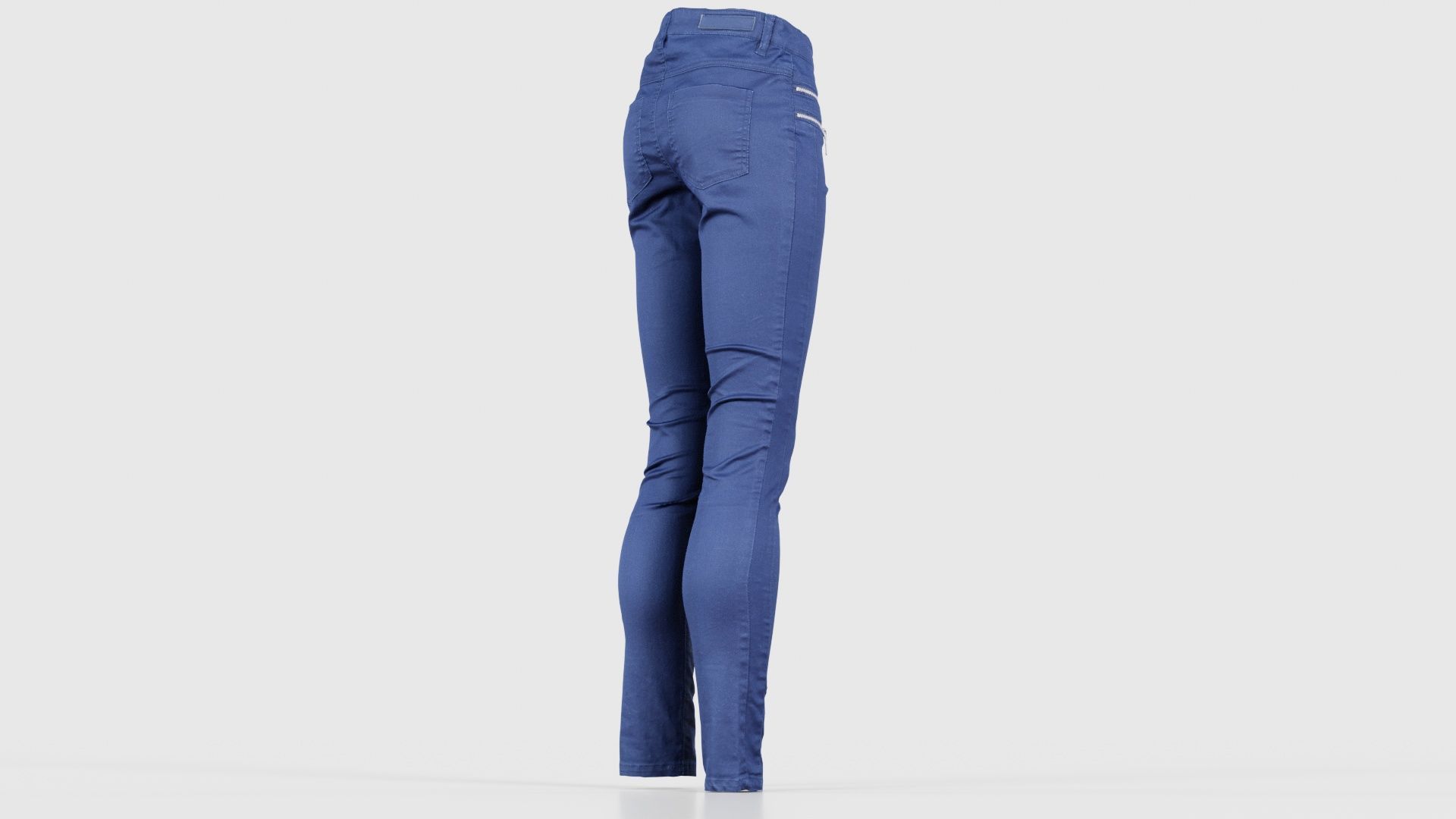 Blue Zipper Pants Trousers Low-poly 3D model_19
