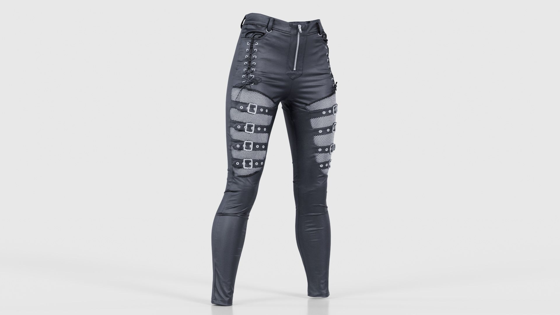 Bows and Lace Vinyl Pants Low-poly 3D model_16