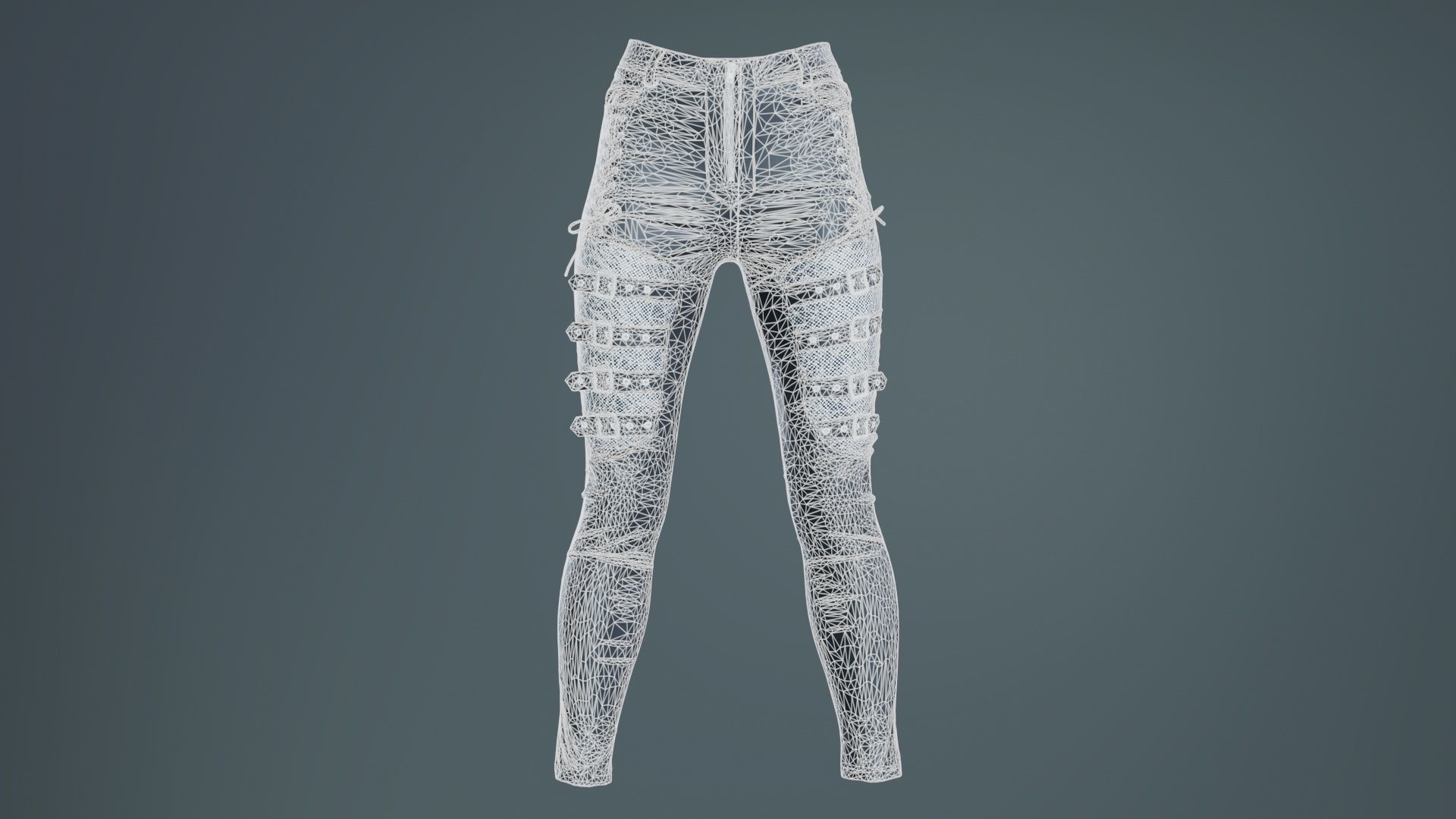 Bows and Lace Vinyl Pants Low-poly 3D model_9