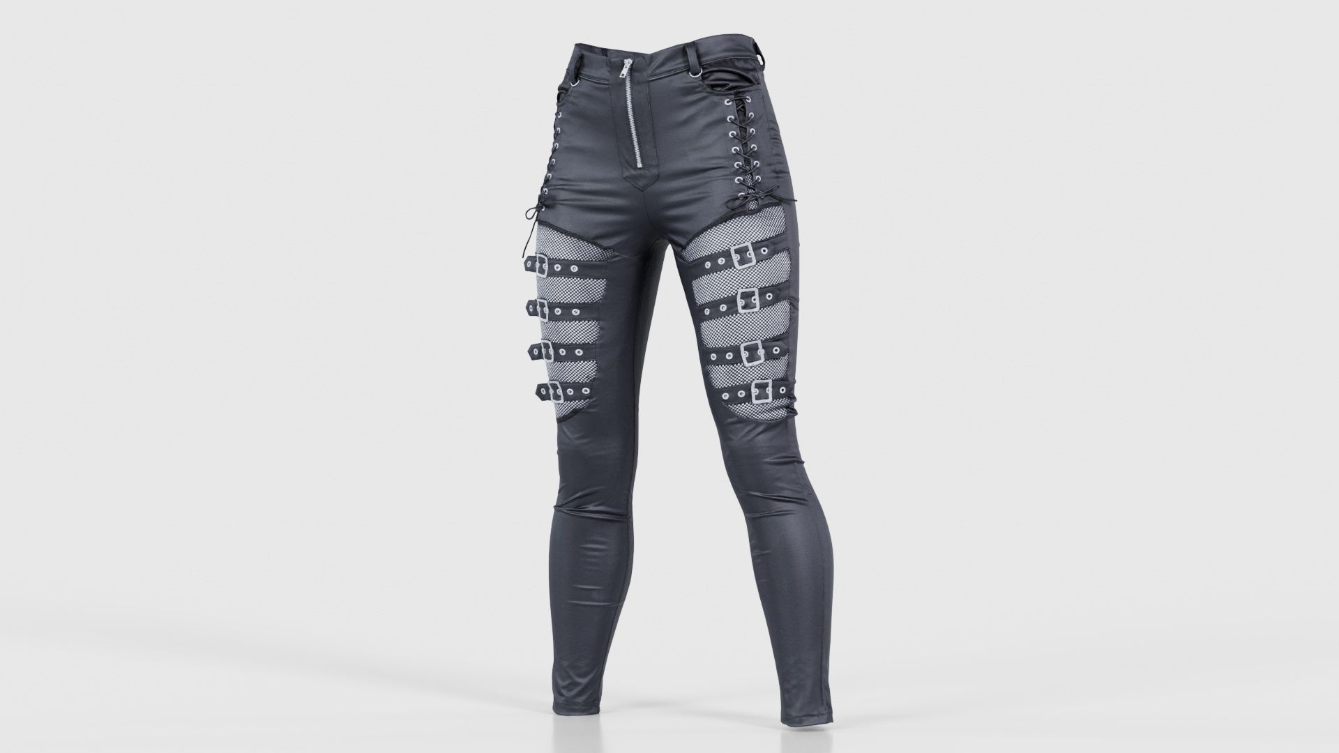 Bows and Lace Vinyl Pants Low-poly 3D model_26