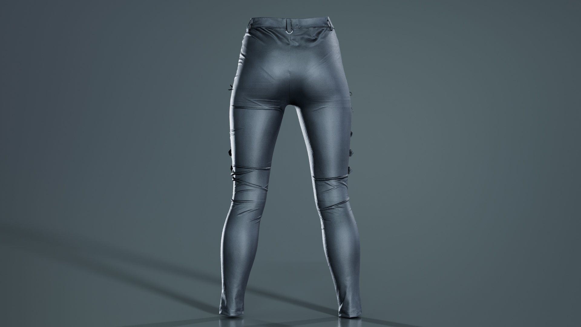 Bows and Lace Vinyl Pants Low-poly 3D model_8
