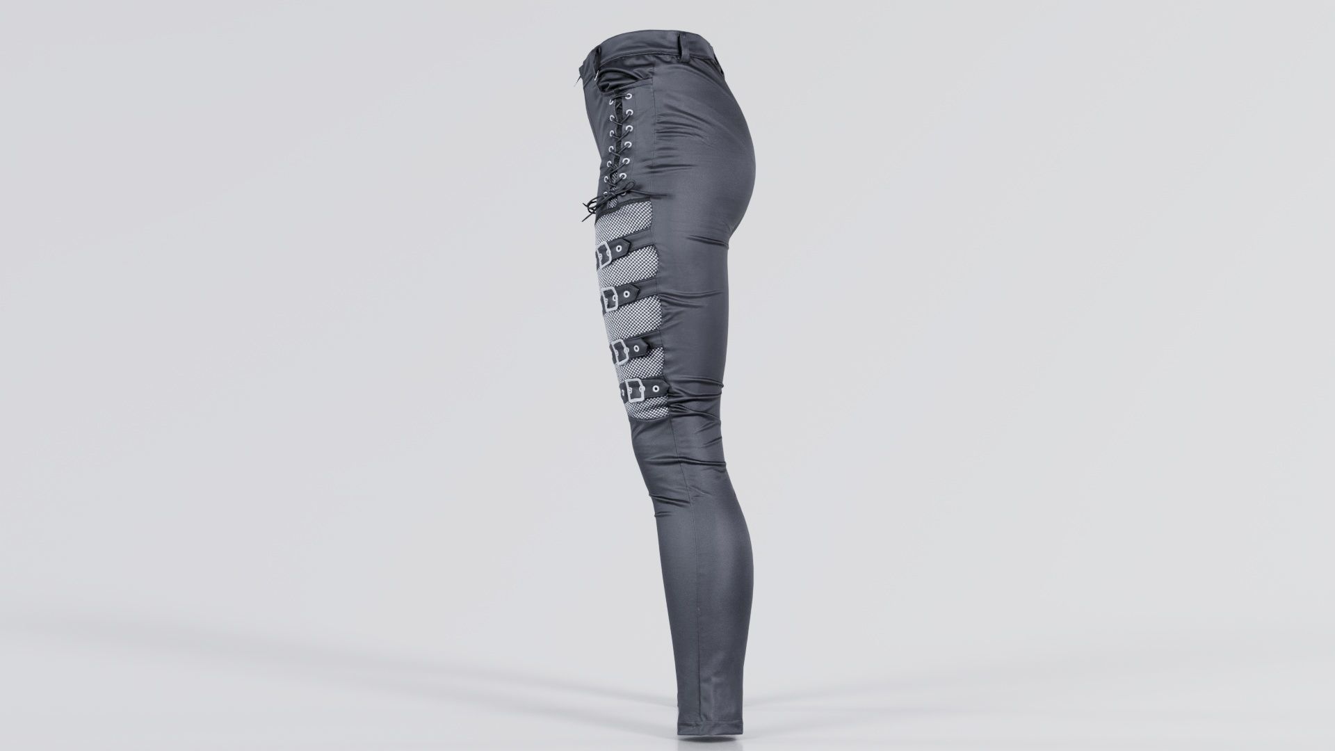 Bows and Lace Vinyl Pants Low-poly 3D model_3