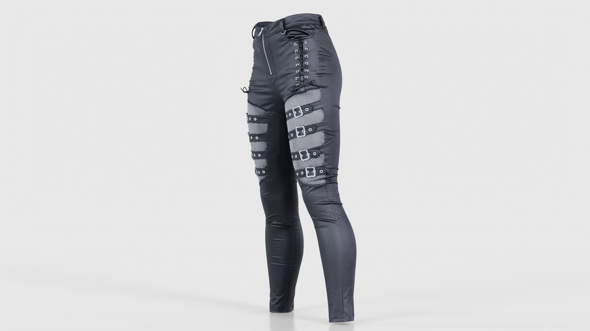 Bows and Lace Vinyl Pants Low-poly 3D model_25