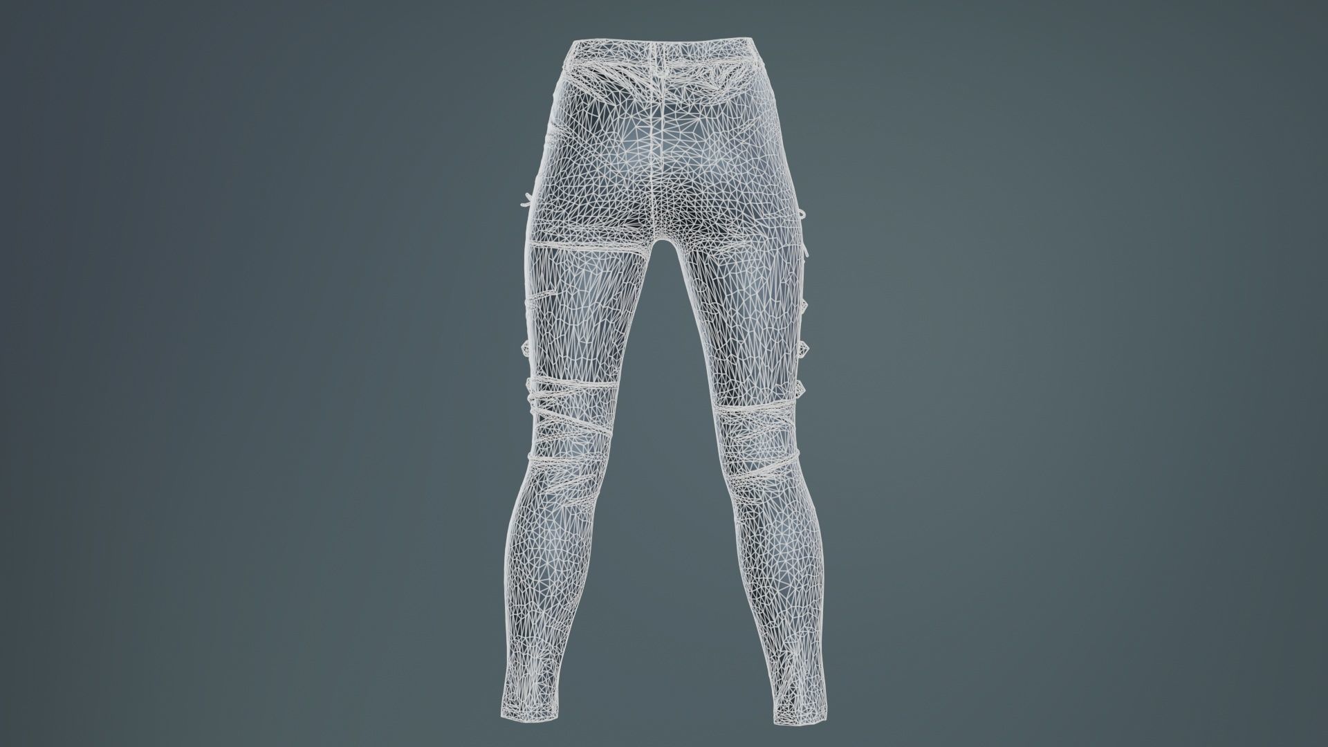Bows and Lace Vinyl Pants Low-poly 3D model_10
