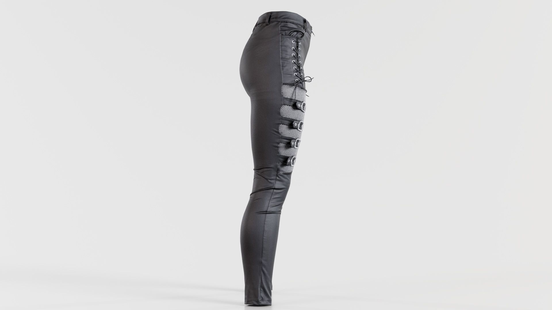 Bows and Lace Vinyl Pants Low-poly 3D model_1