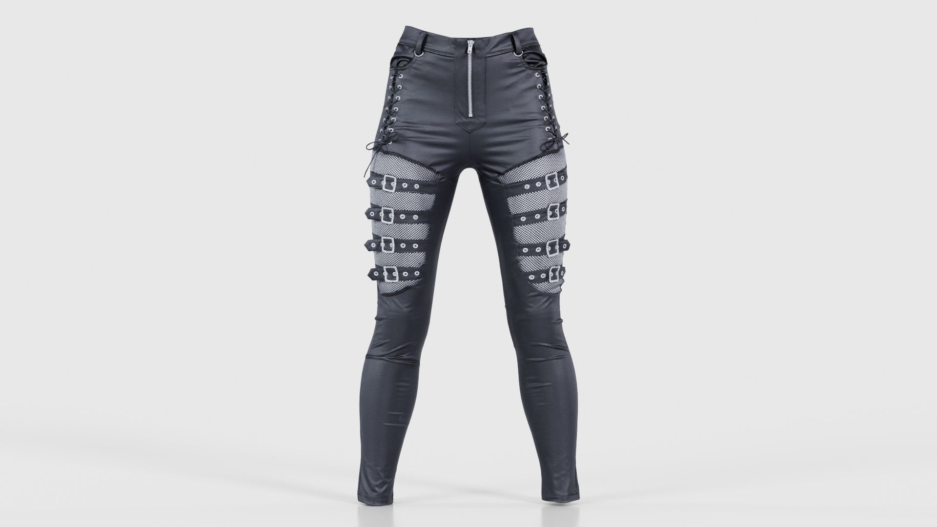 Bows and Lace Vinyl Pants Low-poly 3D model_15