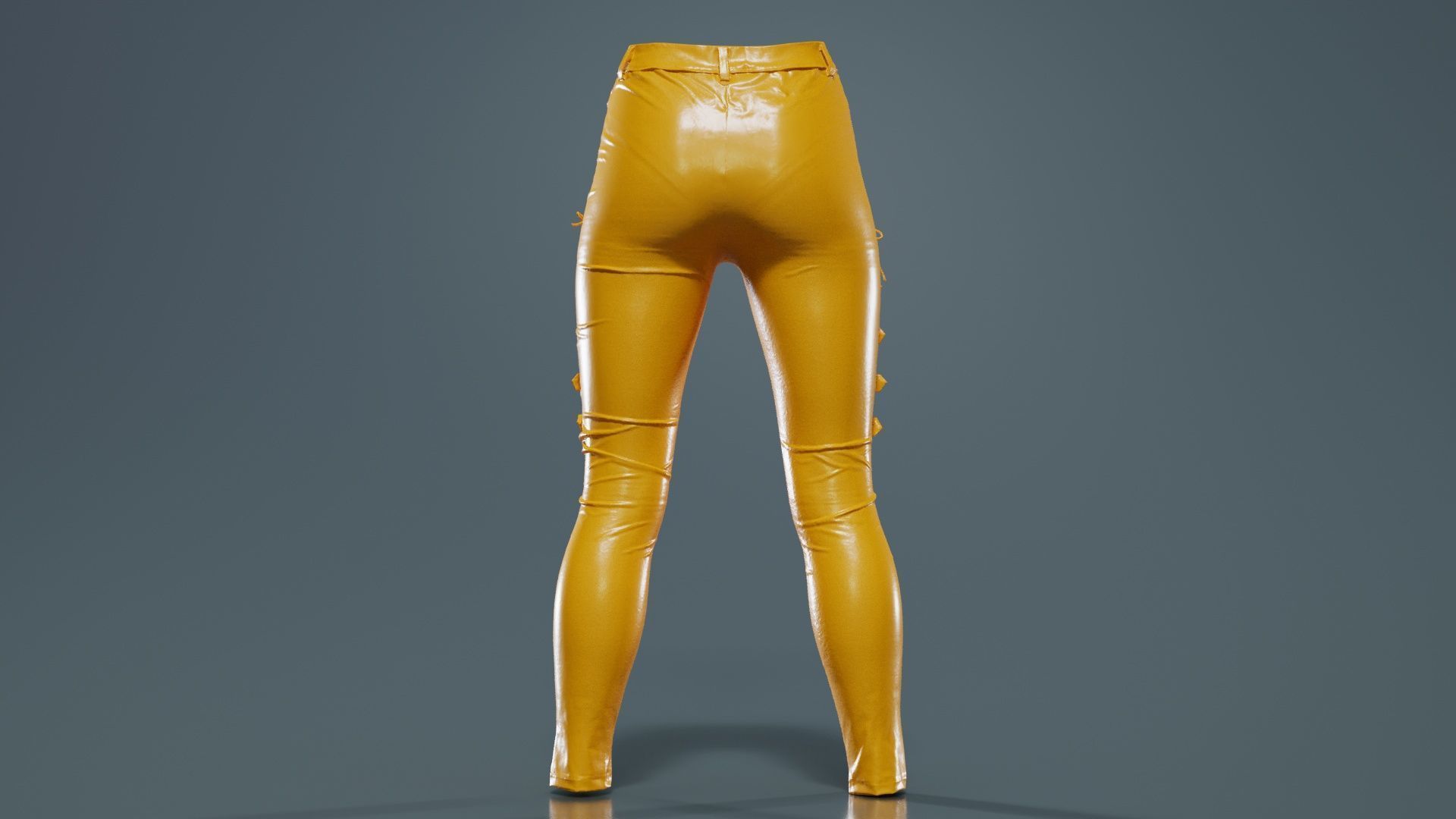 Bows and Lace Vinyl Pants Low-poly 3D model_13
