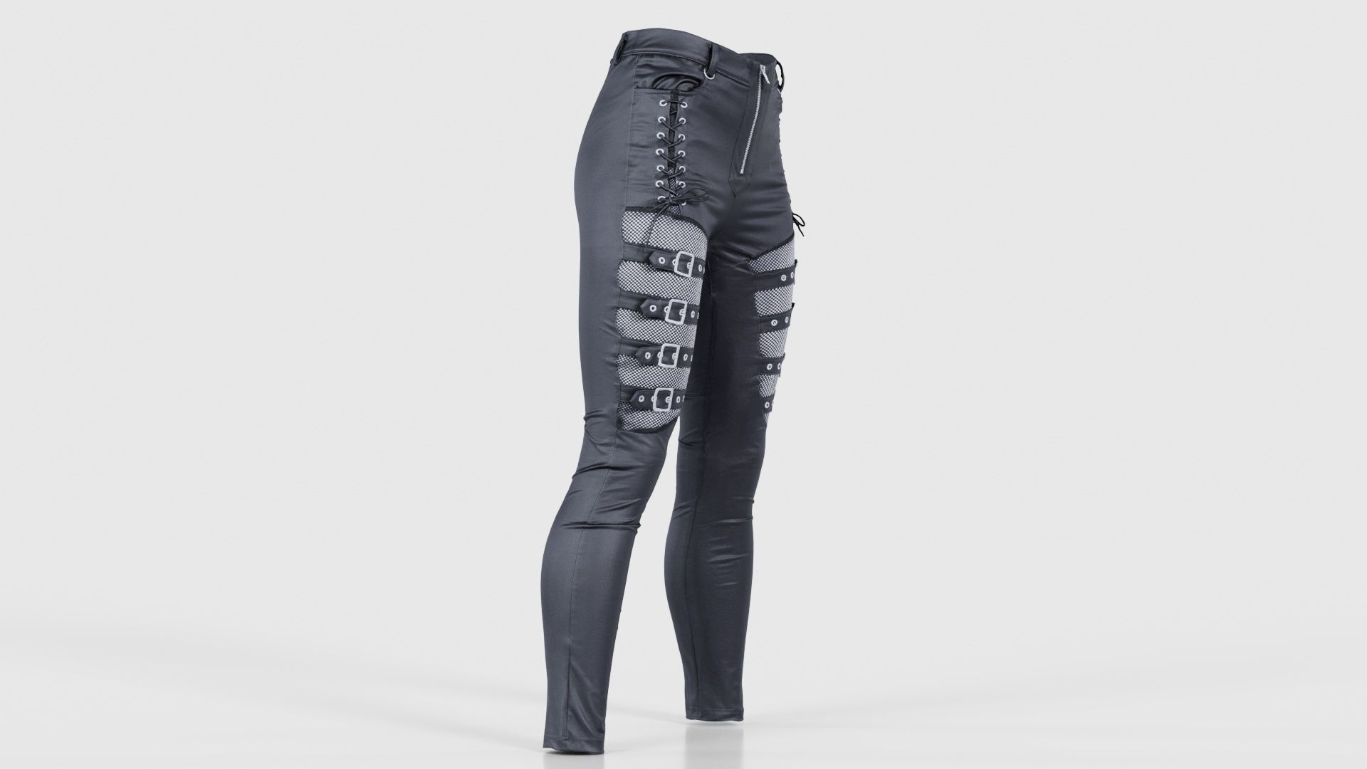 Bows and Lace Vinyl Pants Low-poly 3D model_17