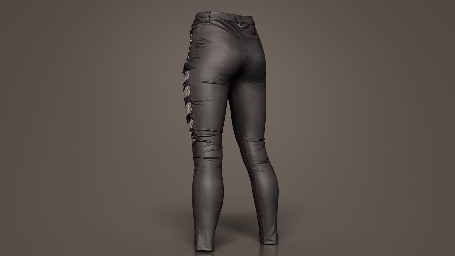 Bows and Lace Vinyl Pants Low-poly 3D model_7