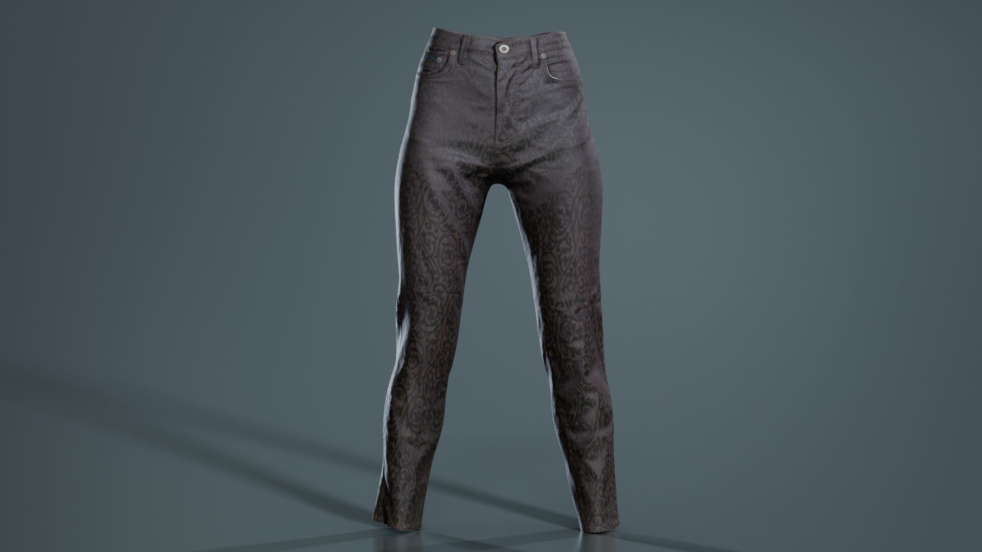 Brown Flower Pants Low-poly 3D model_7