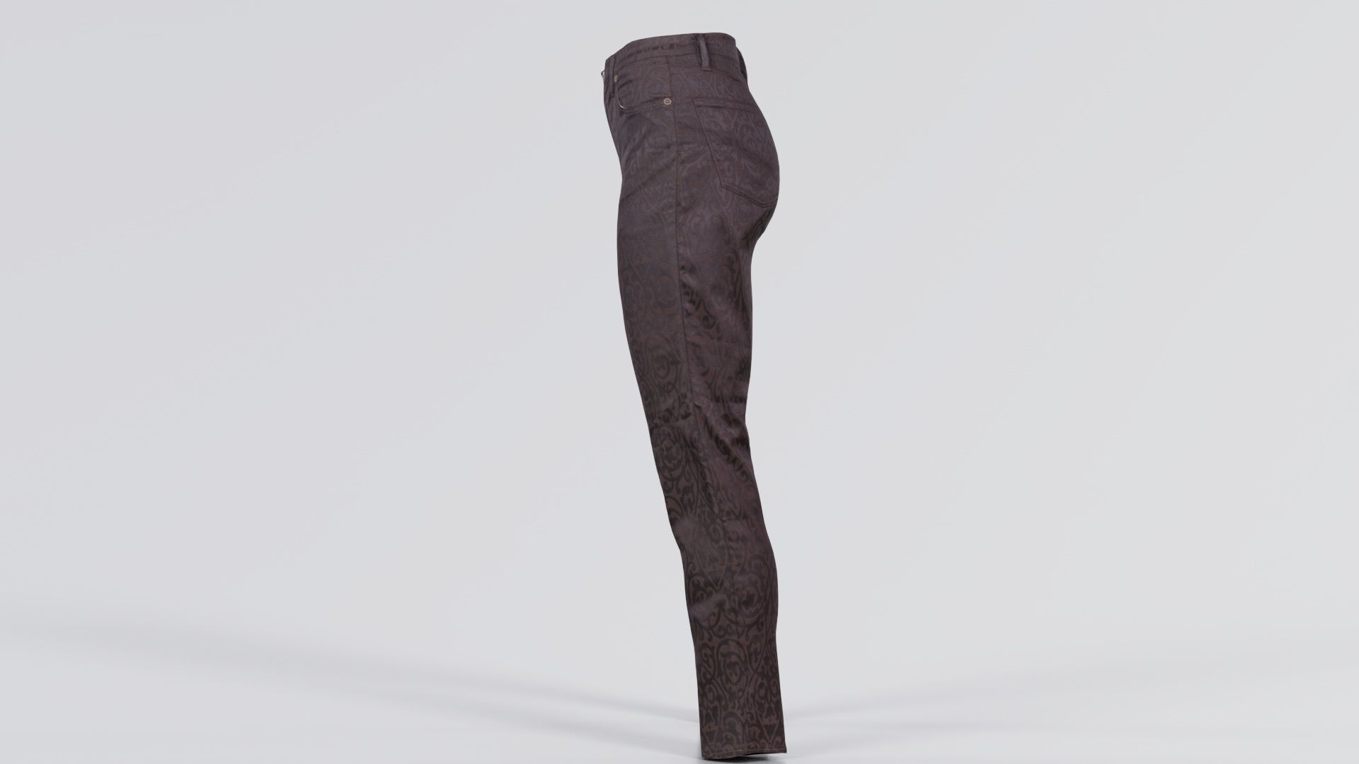 Brown Flower Pants Low-poly 3D model_1