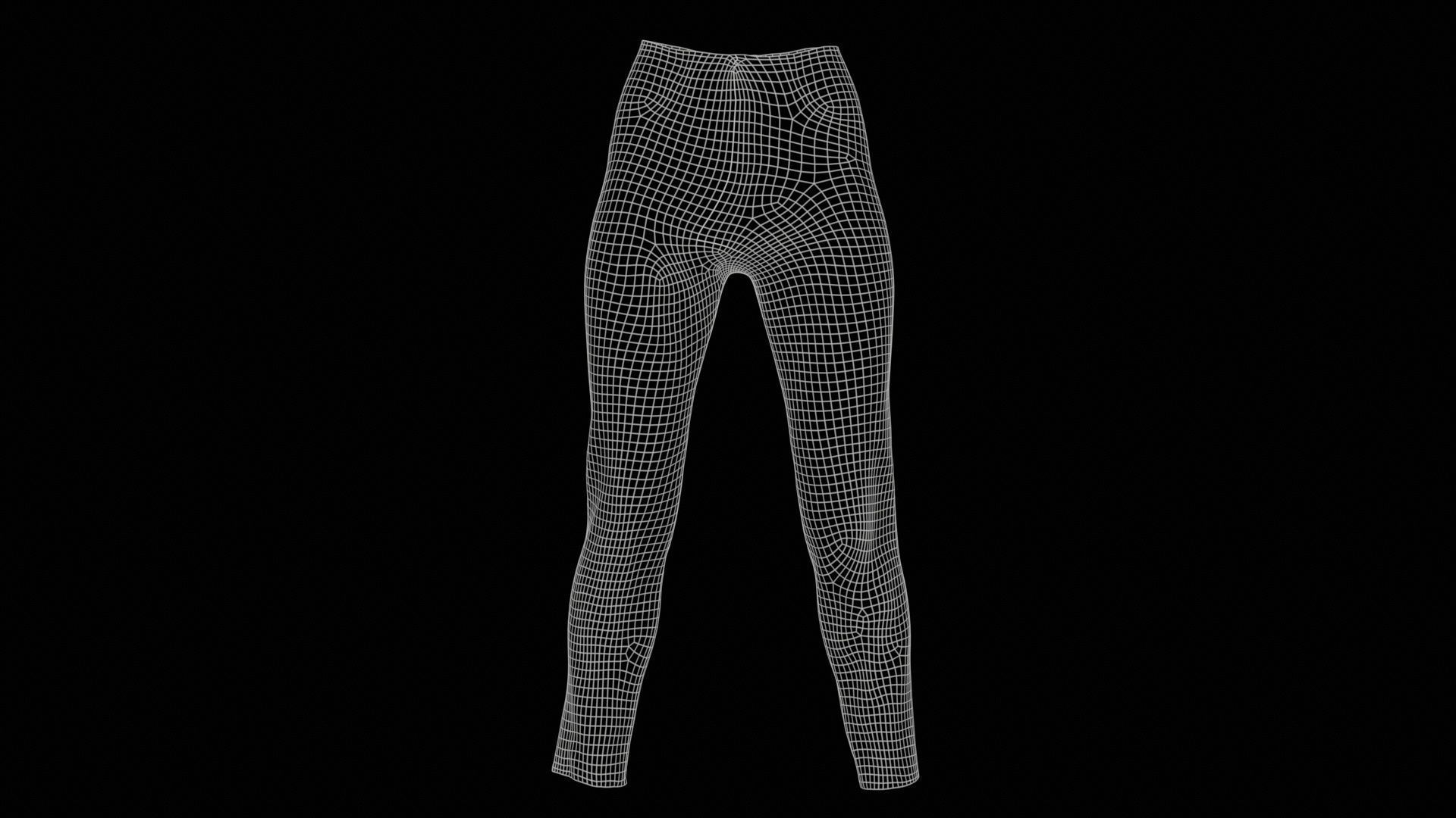 Brown Flower Pants Low-poly 3D model_11