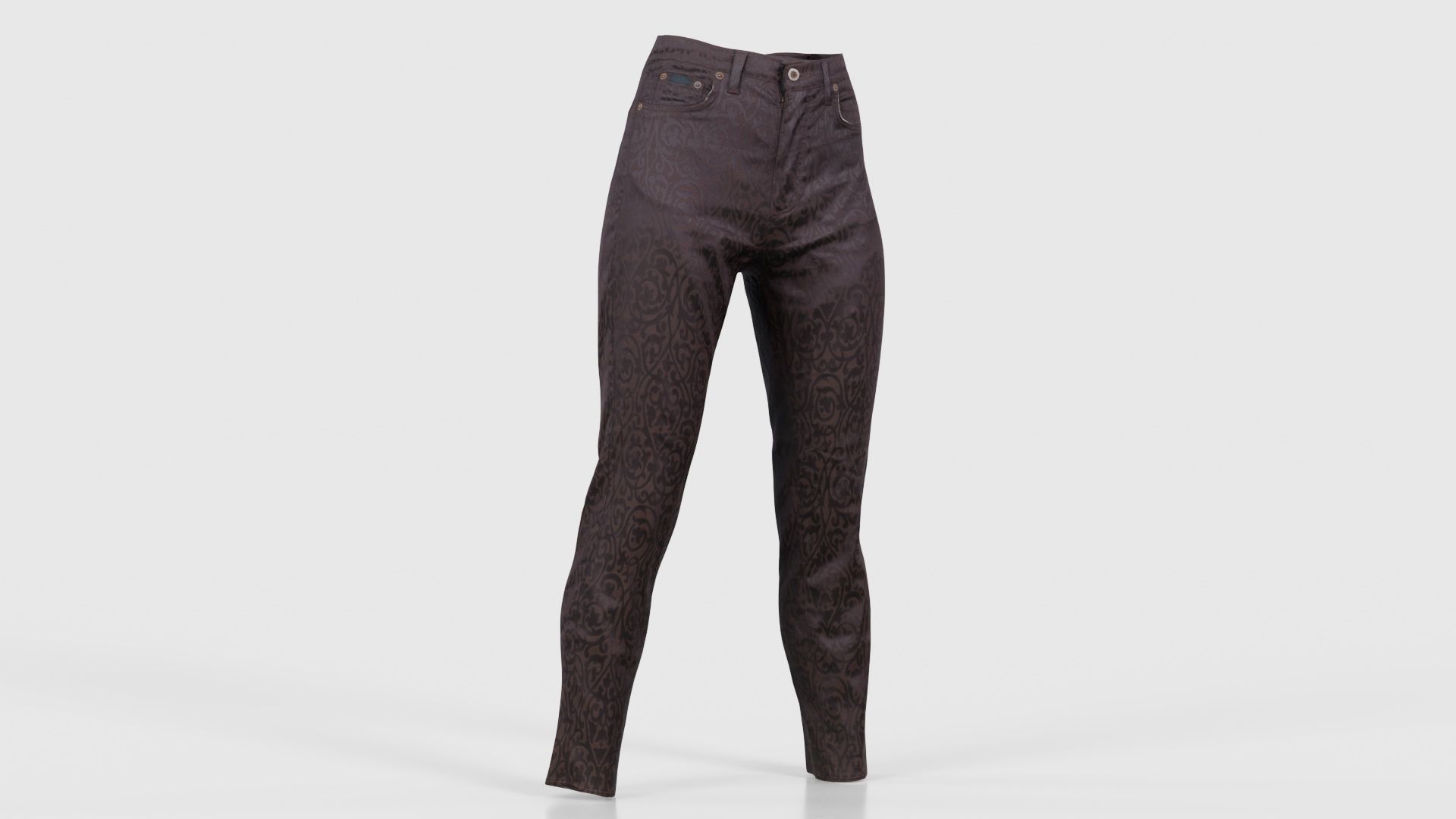 Brown Flower Pants Low-poly 3D model_16
