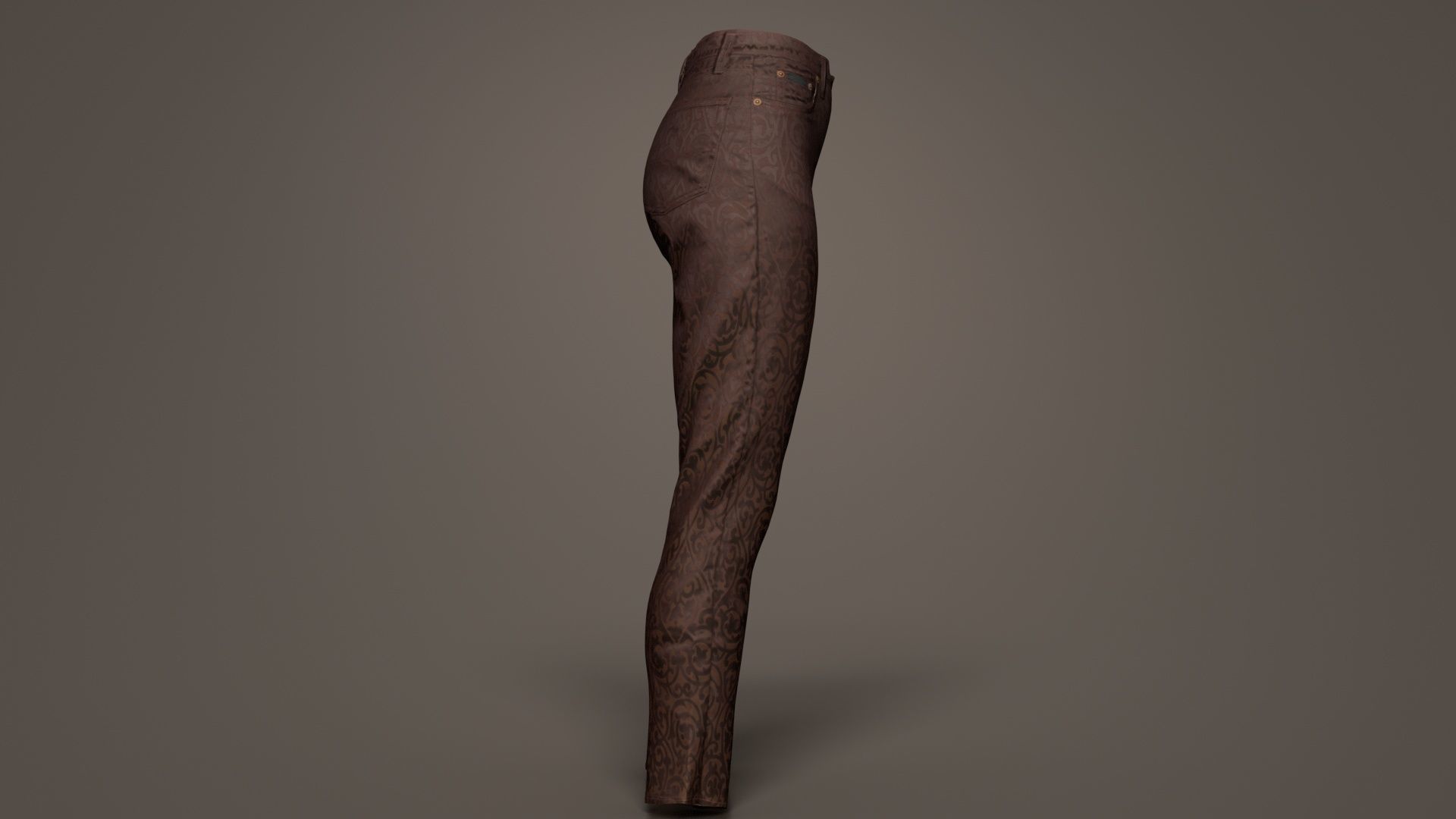 Brown Flower Pants Low-poly 3D model_4