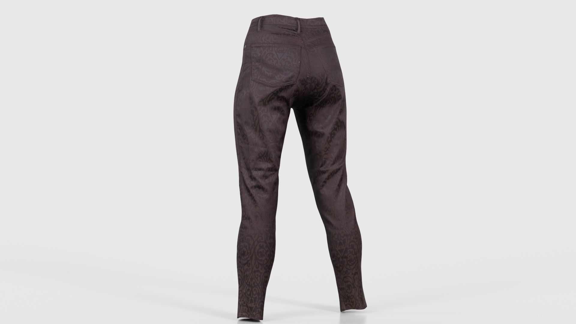 Brown Flower Pants Low-poly 3D model_22