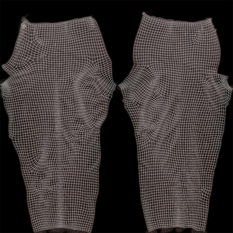 Brown Flower Pants Low-poly 3D model_14