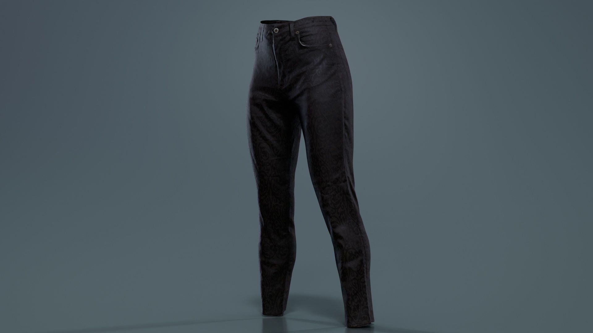 Brown Flower Pants Low-poly 3D model_8