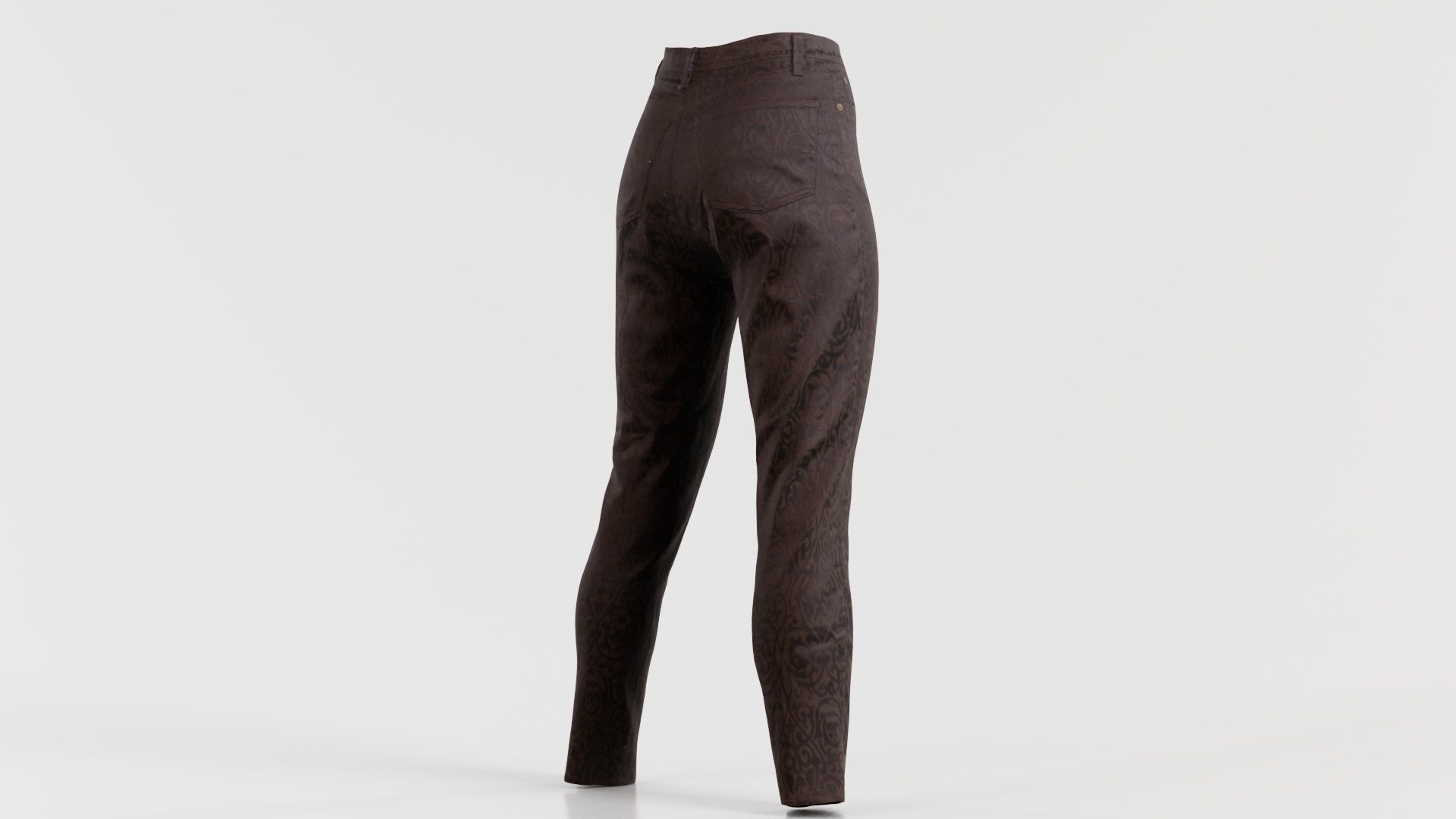 Brown Flower Pants Low-poly 3D model_6