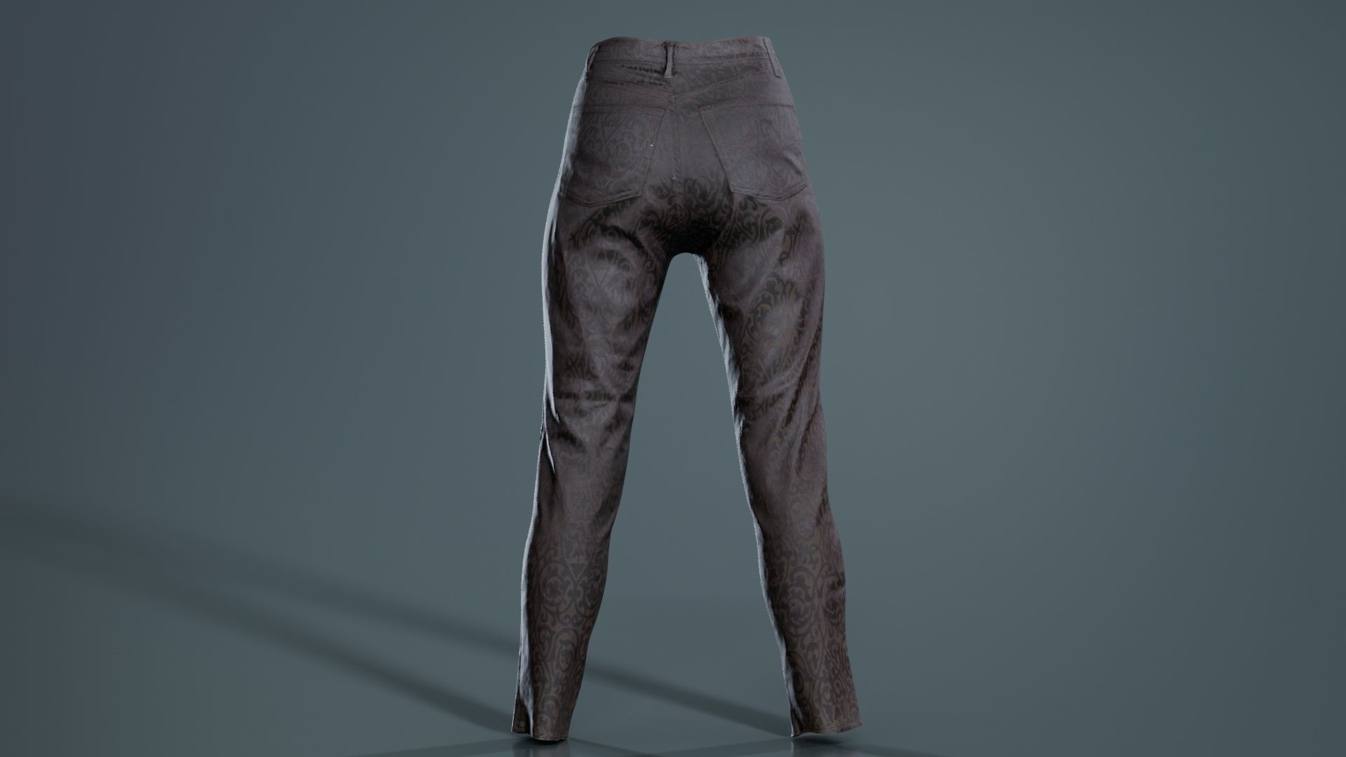 Brown Flower Pants Low-poly 3D model_3