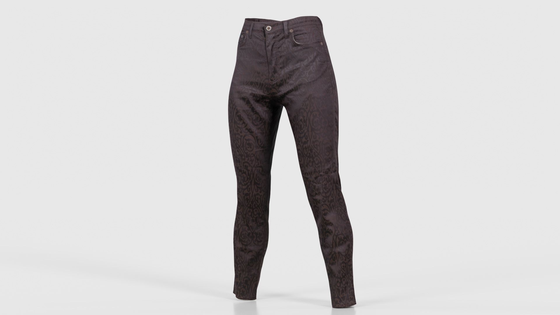 Brown Flower Pants Low-poly 3D model_26