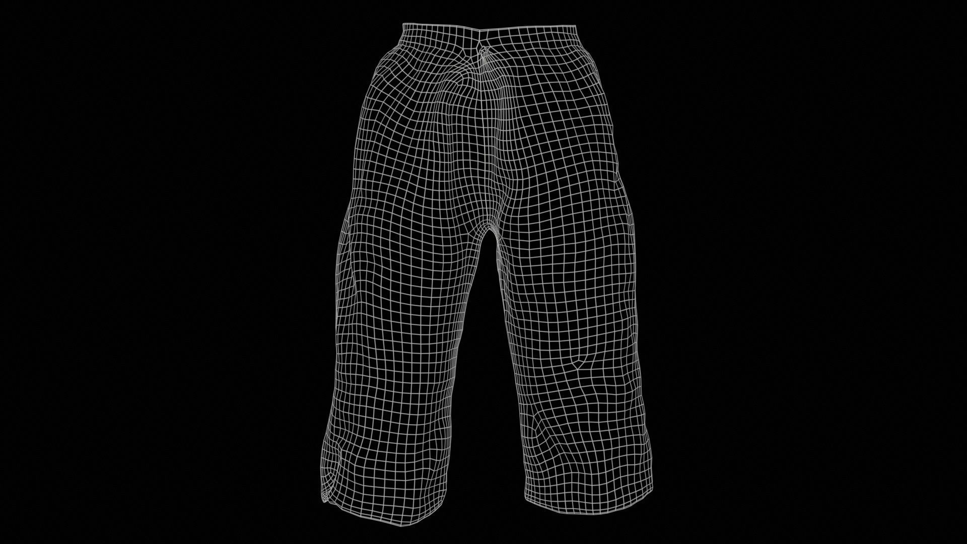 Cargo Pants Low-poly 3D model_11