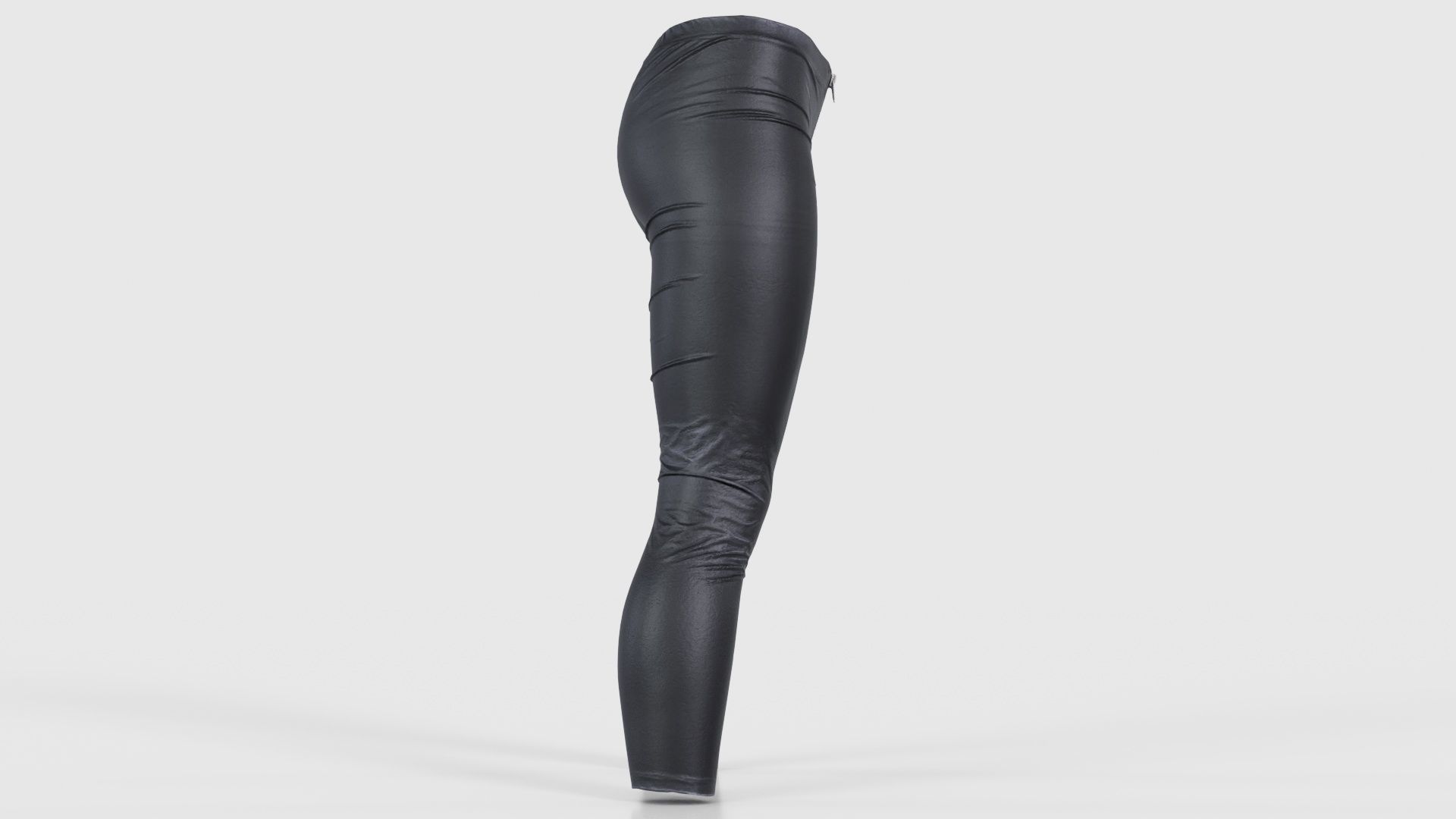 Central Zipper Vinyl Trousers Low-poly 3D model_18