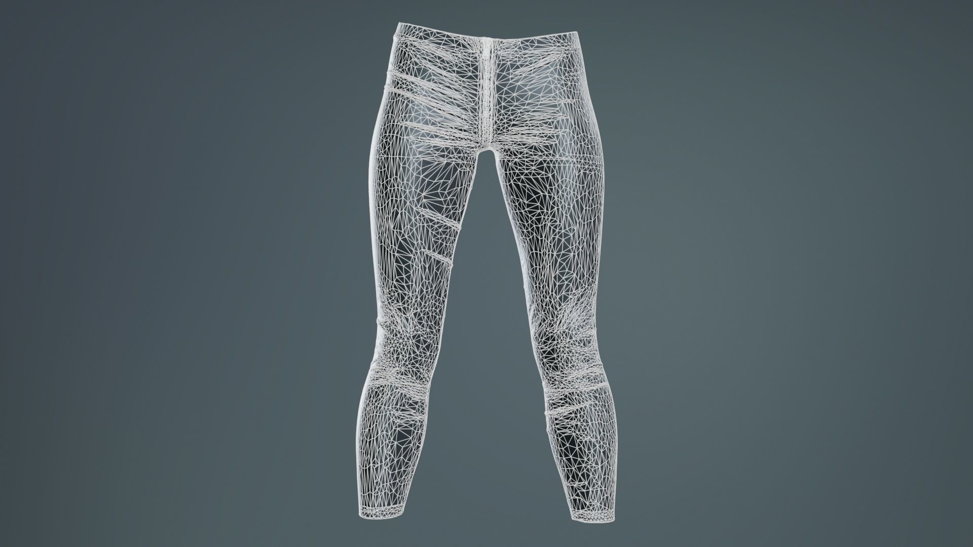 Central Zipper Vinyl Trousers Low-poly 3D model_9