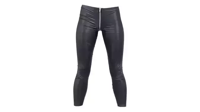 Central Zipper Vinyl Trousers Low-poly 3D model