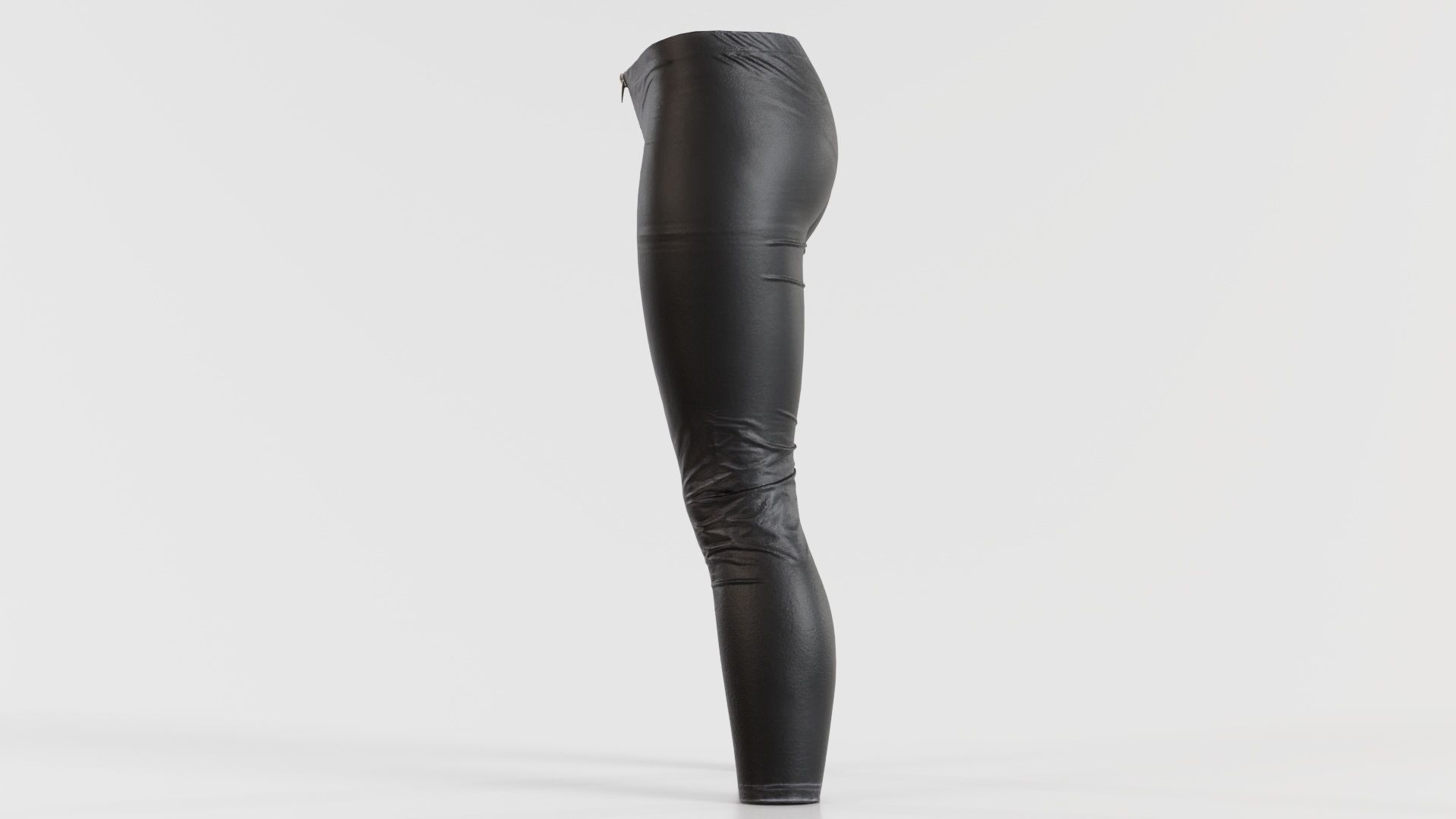 Central Zipper Vinyl Trousers Low-poly 3D model_7