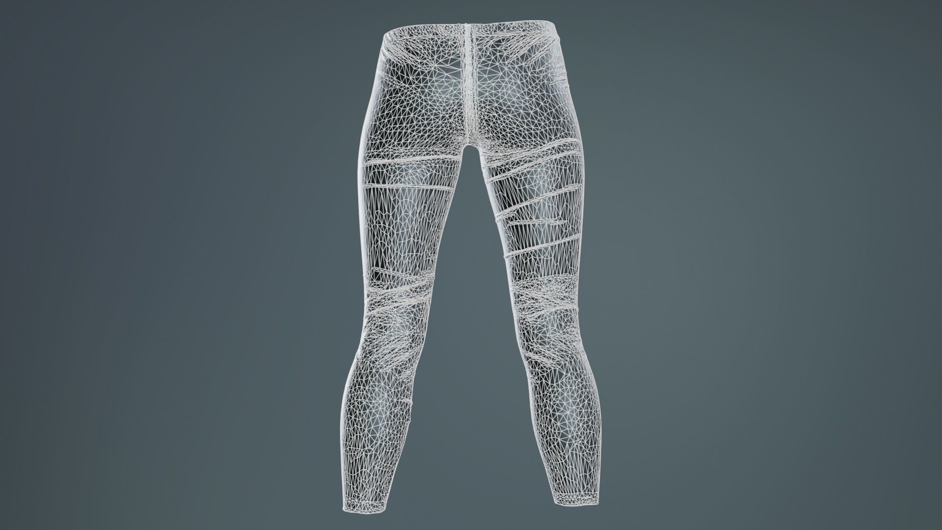 Central Zipper Vinyl Trousers Low-poly 3D model_10