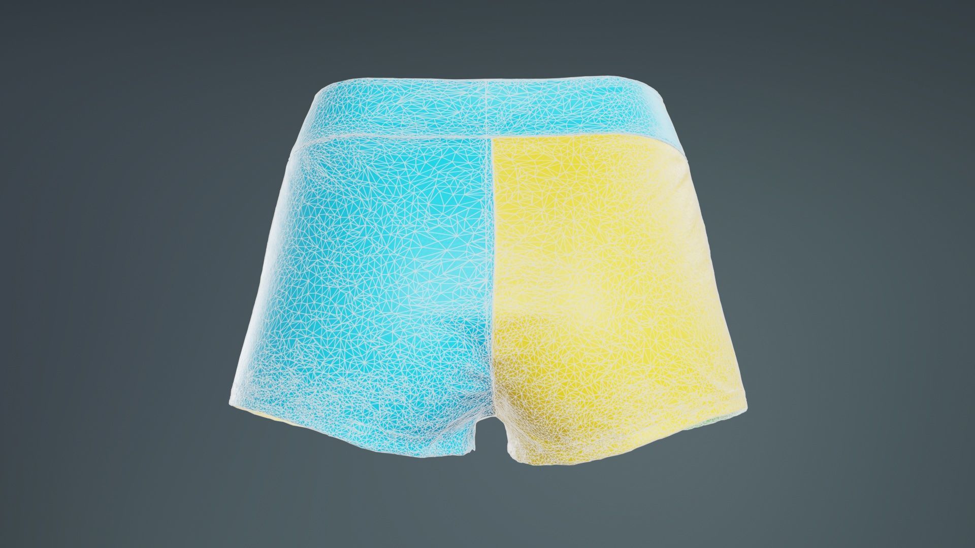 Color Patch Short Low-poly 3D model_10