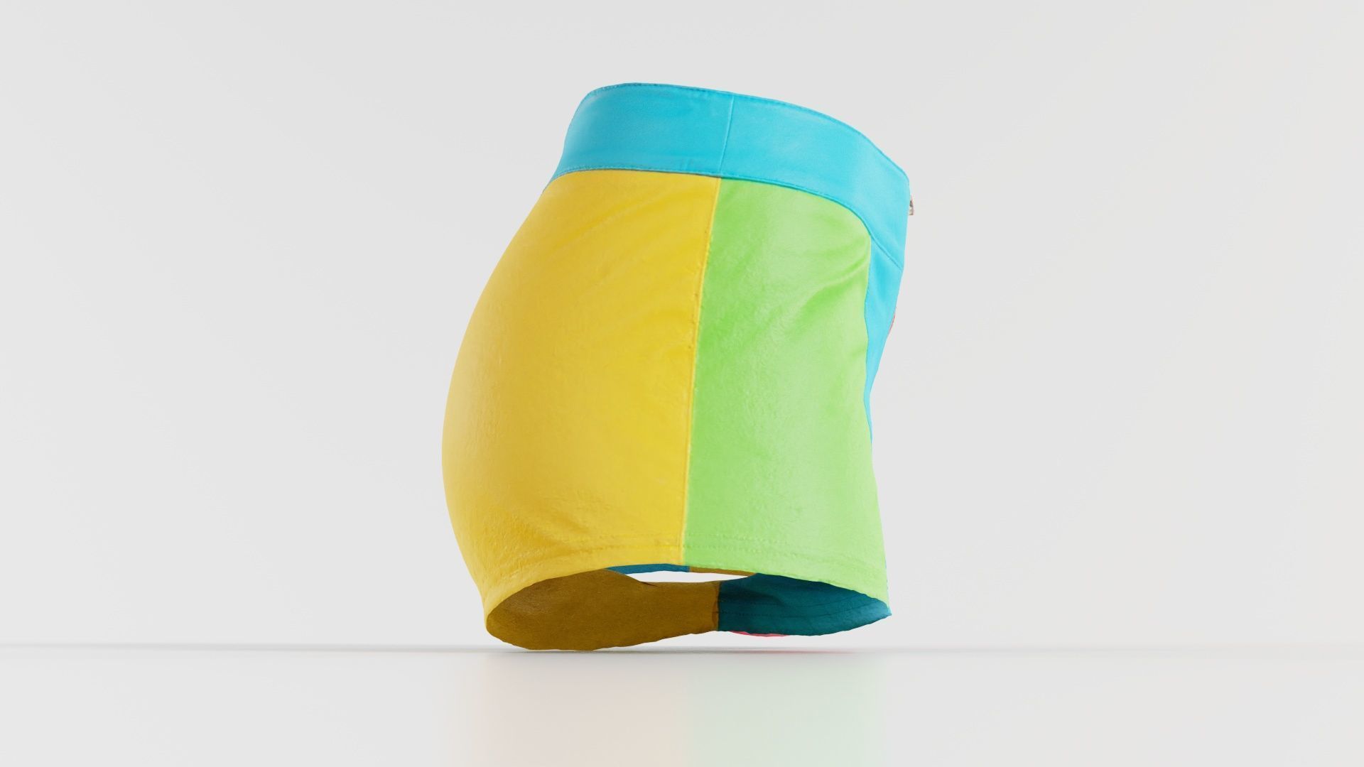 Color Patch Short Low-poly 3D model_1