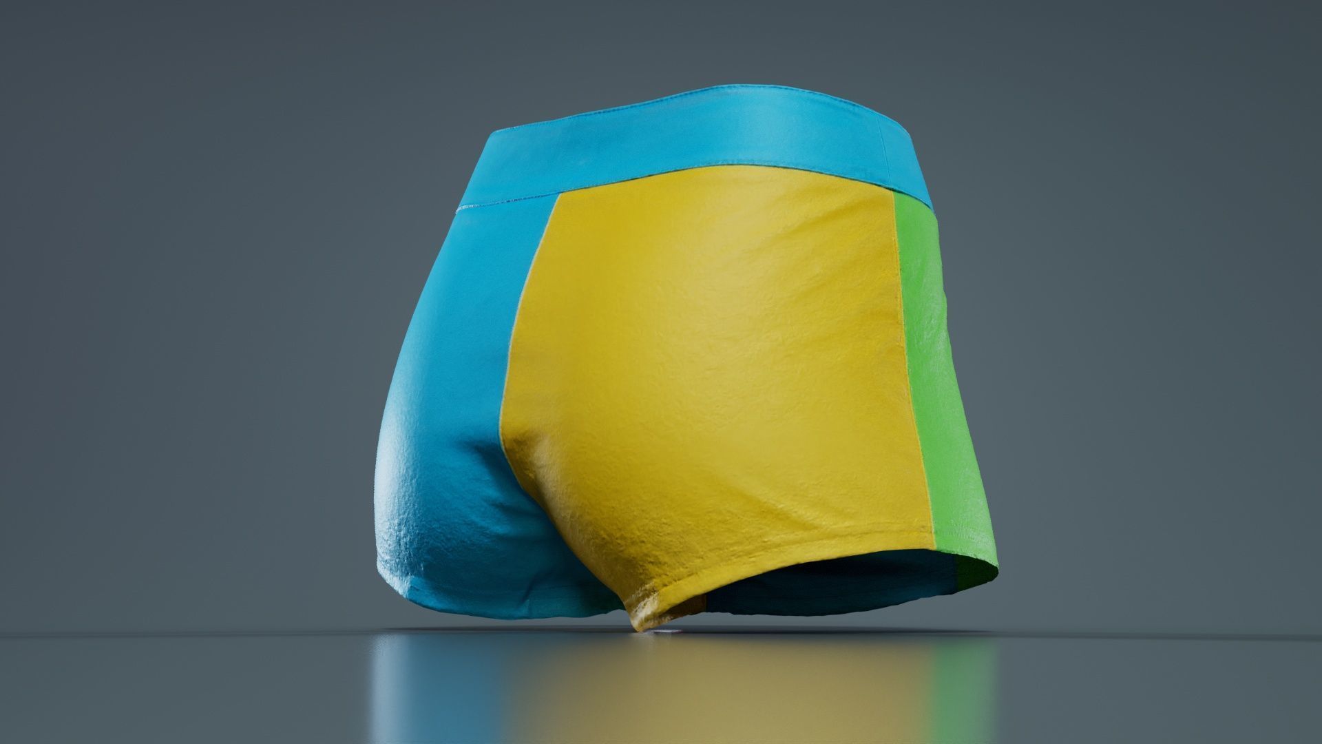 Color Patch Short Low-poly 3D model_7