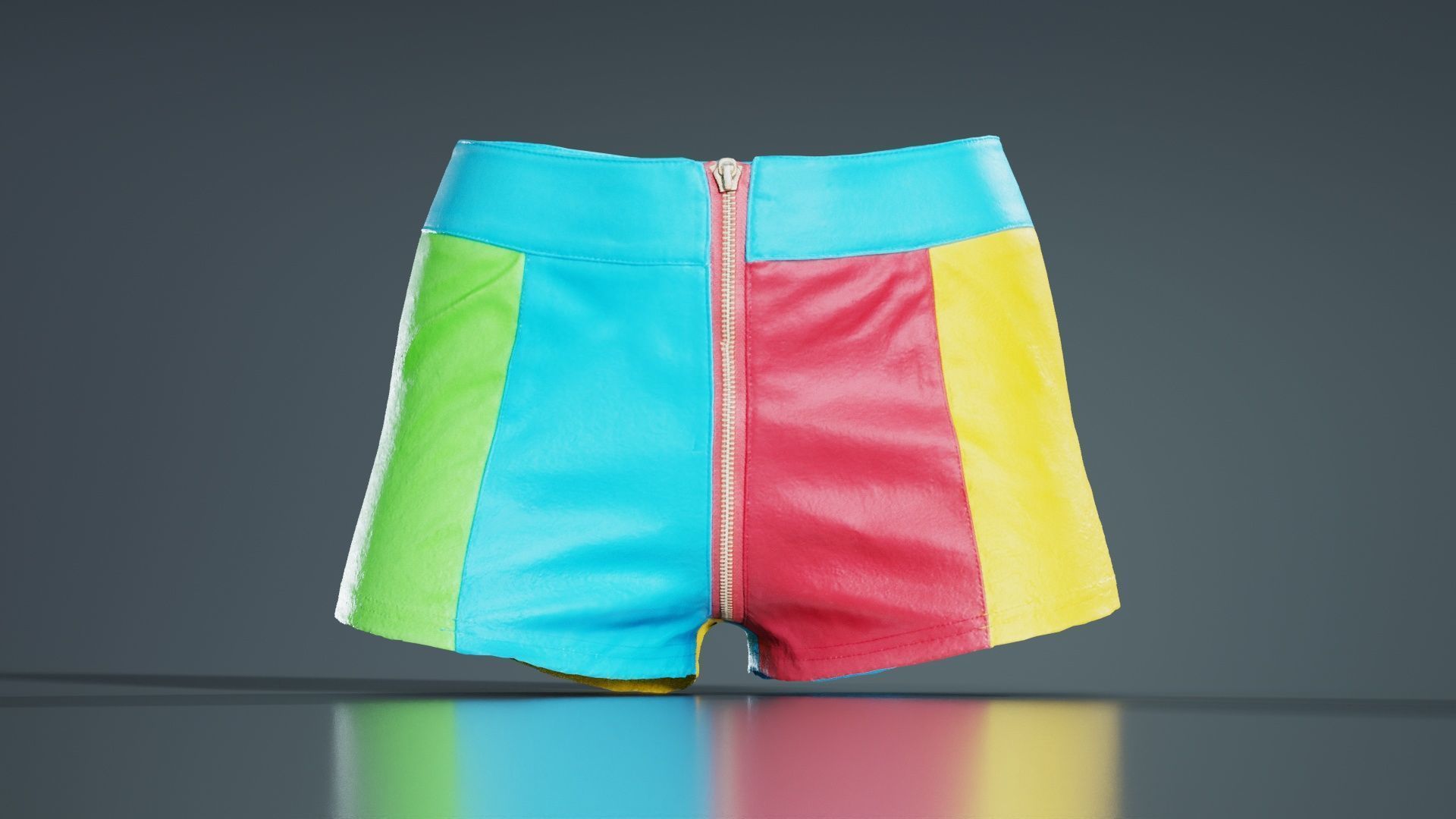 Color Patch Short Low-poly 3D model_3
