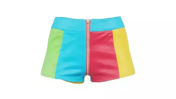 Color Patch Short Low-poly 3D model