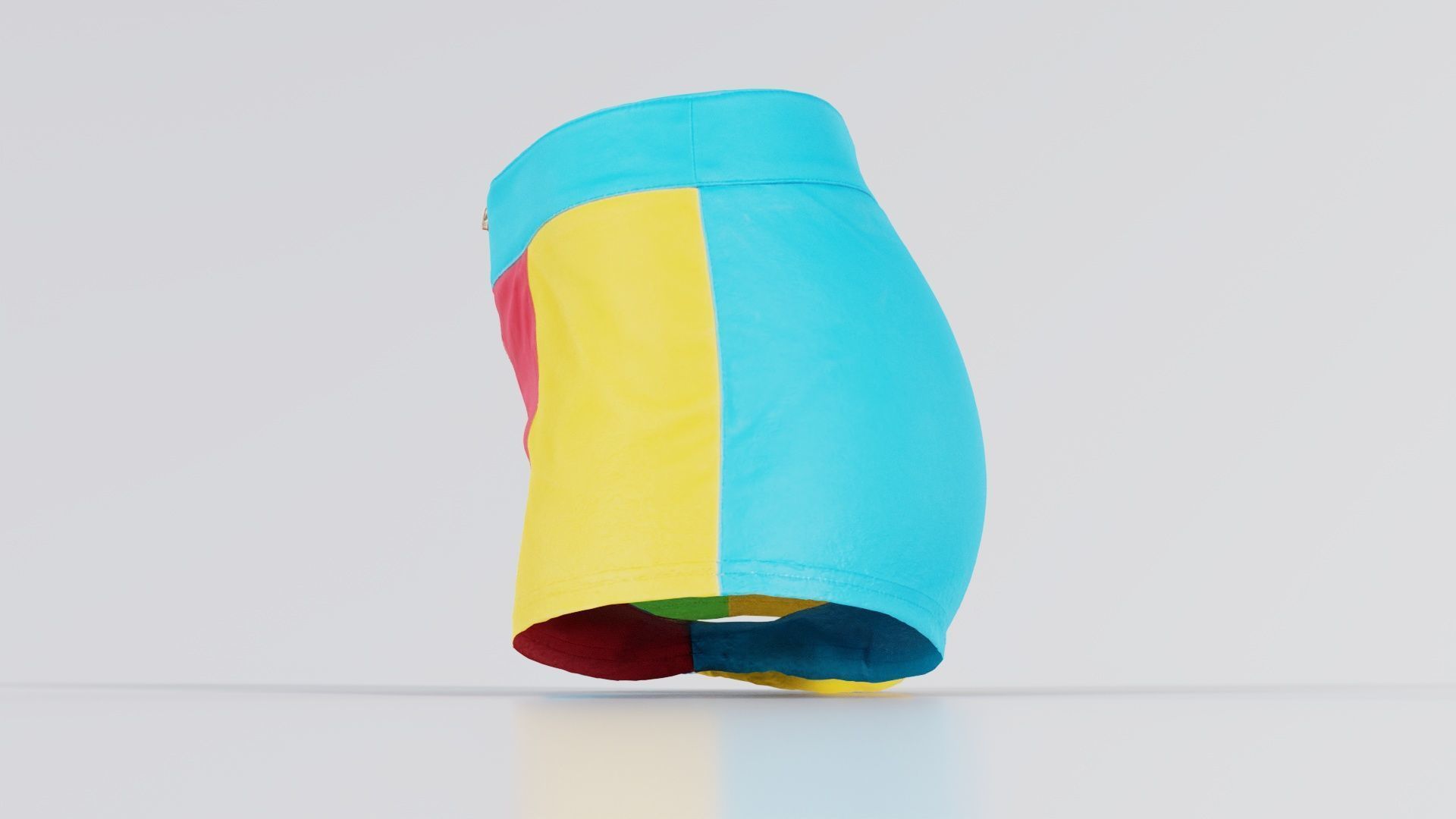 Color Patch Short Low-poly 3D model_5