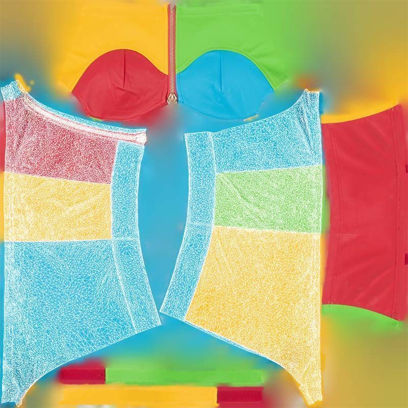 Color Patch Short Low-poly 3D model_14