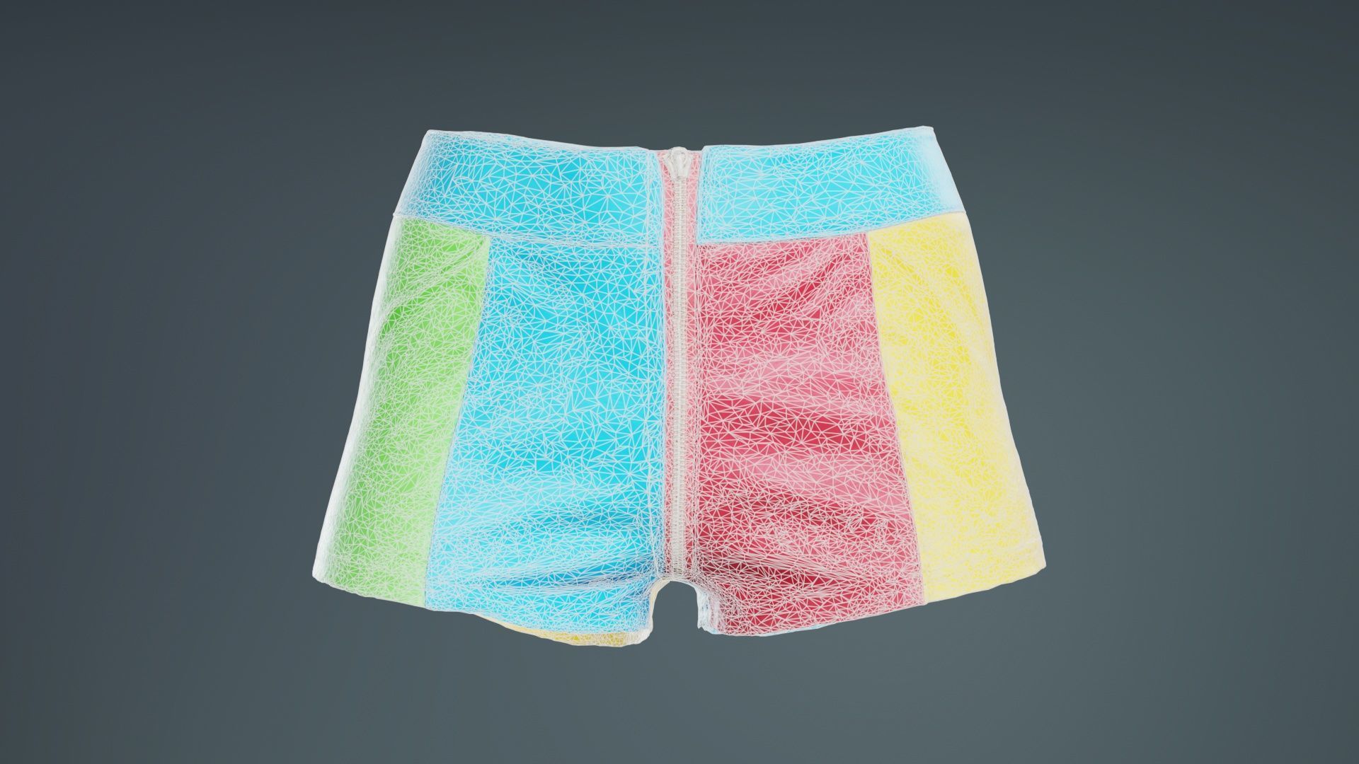 Color Patch Short Low-poly 3D model_9