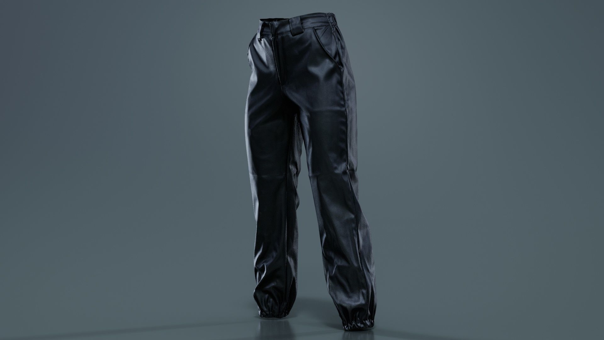 Comfy Leather Trousers Low-poly 3D model_5