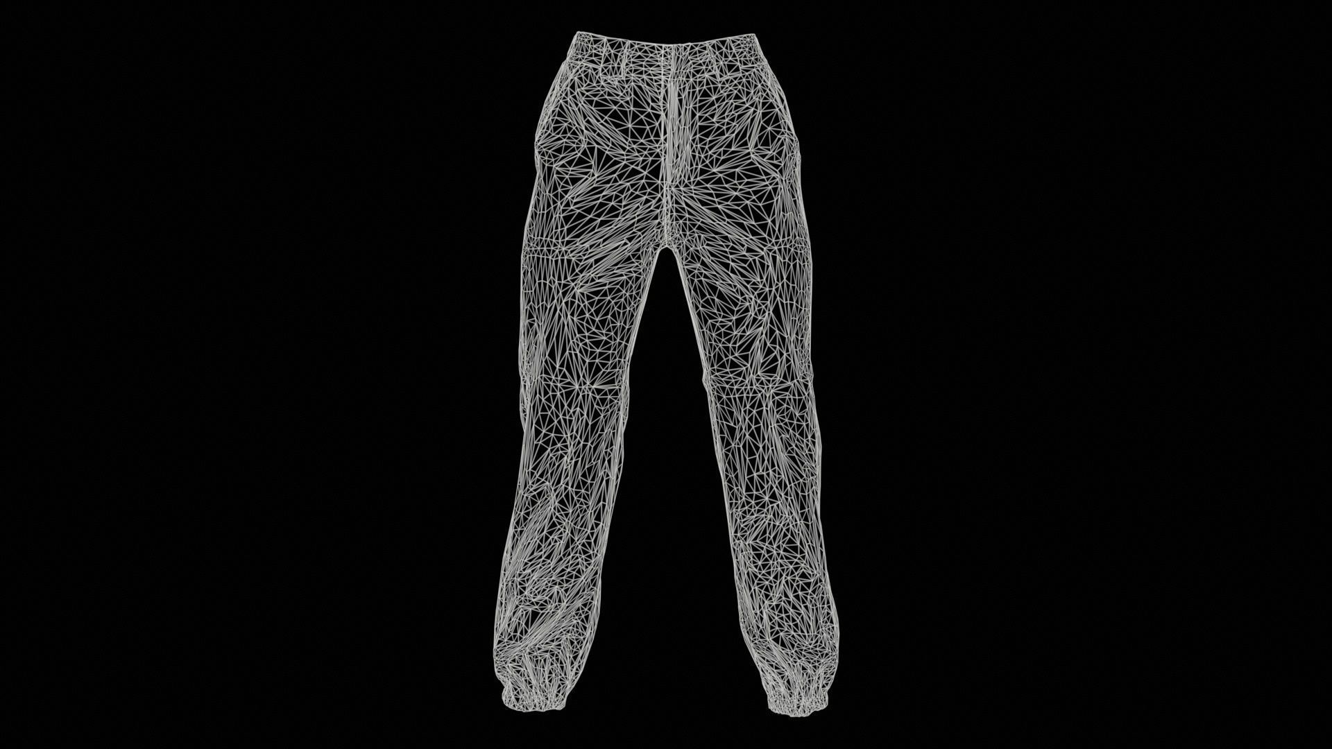 Comfy Leather Trousers Low-poly 3D model_11