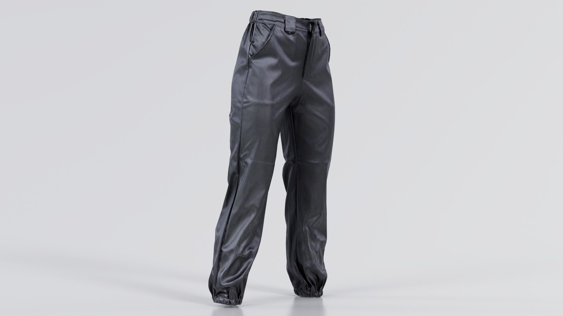 Comfy Leather Trousers Low-poly 3D model_1
